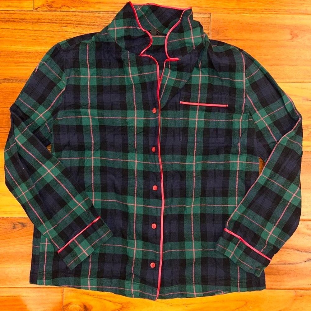 Talbots Plaid Shirt with pink Accents